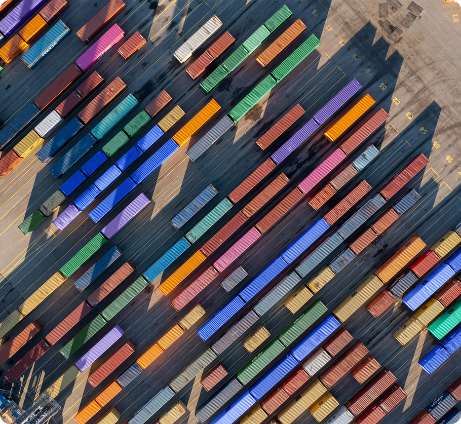 Airial Shot Of Containers